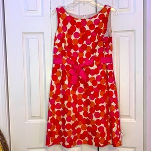 MIDI Polka Dot Front Ribbon Tie Dress